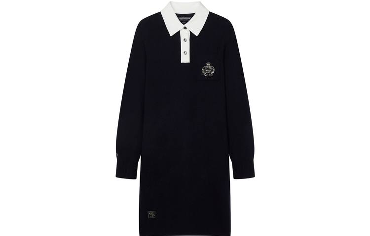 Teenie Weenie Long Sleeved Dress Women's Navy Blue