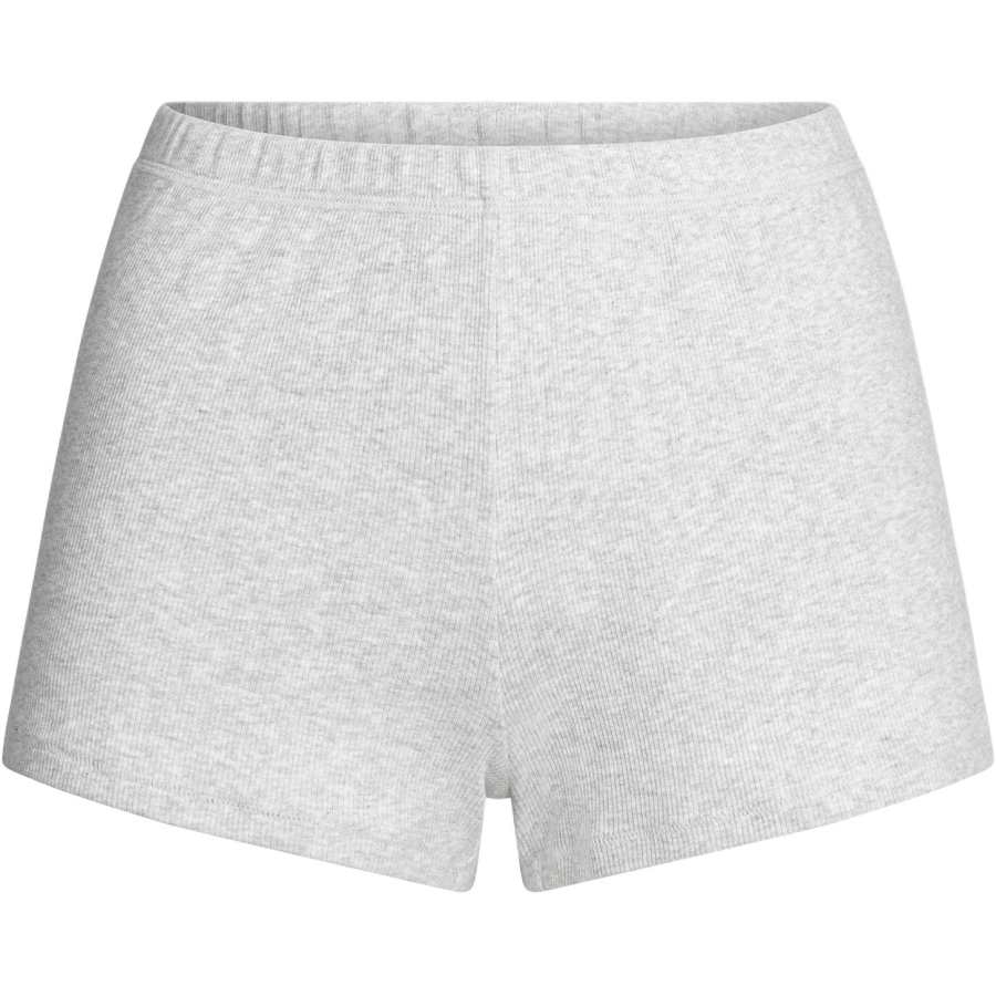 Skims SS25 COTTON RIB LOOSE SHORT Casual Shorts Women's LIGHT HEATHER GREY/Light Heather Gray
