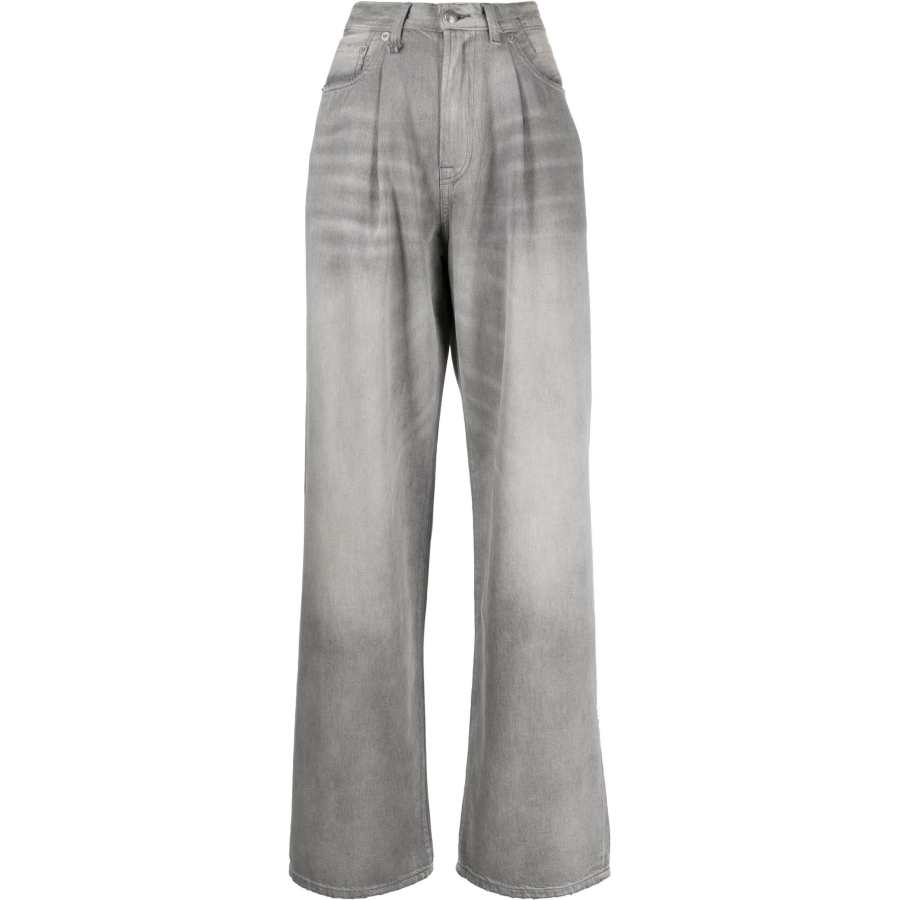 R13 【Best of: Promotions】faded-effect high-waist jeans