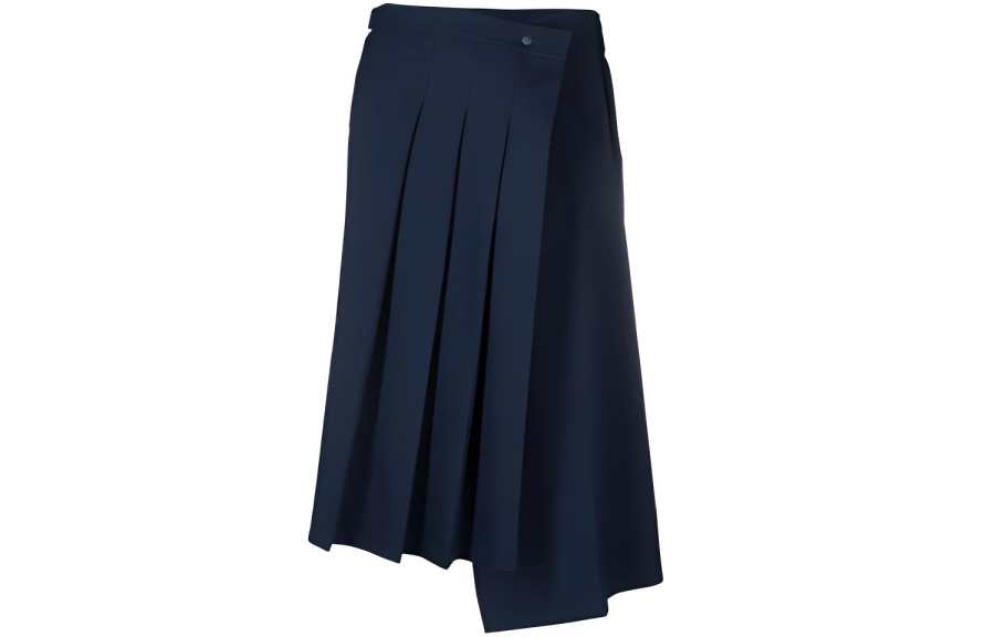 Y-3 Y 3 Casual Long Skirts Women's Navy Blue Moderate Pleated Skirt
