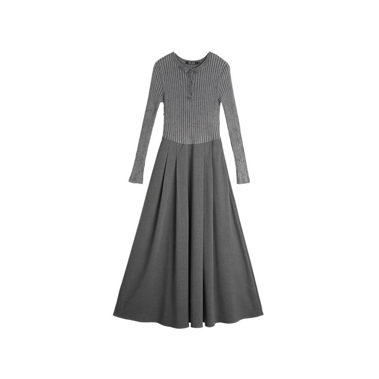 ELLE Long Sleeved Dress Women's Dark Gray