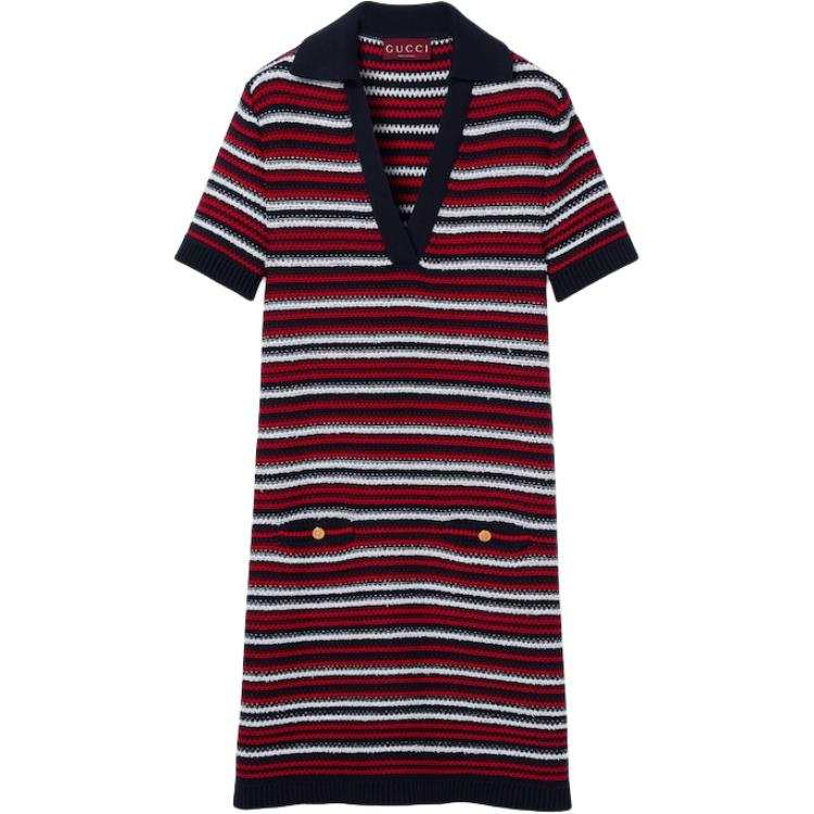 GUCCI Short Sleeved Dress Women's Red