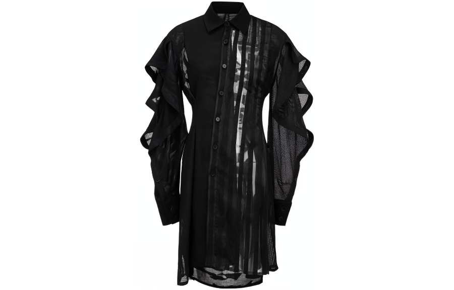 Feng Chen Wang Feng Chen Wang Patchwork Mesh Shirt Dress