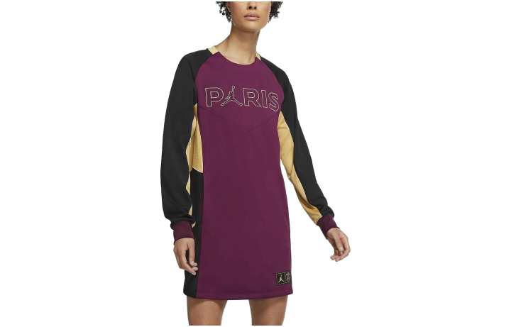 Jordan Jordan Long Sleeved Dresses Women's Purple Crew Neck Moderate Short