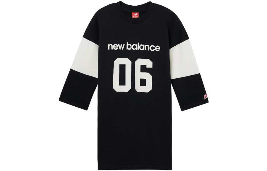 New Balance New Balance Long Sleeved Dresses Women's Black Crew Neck Moderate Mid Length