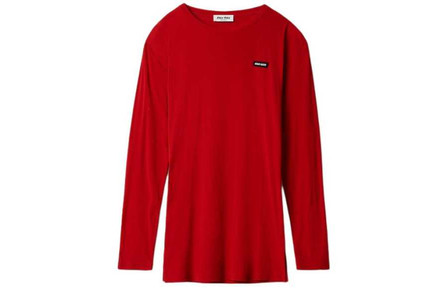 MIU MIU Long Sleeved Dress Women's Red