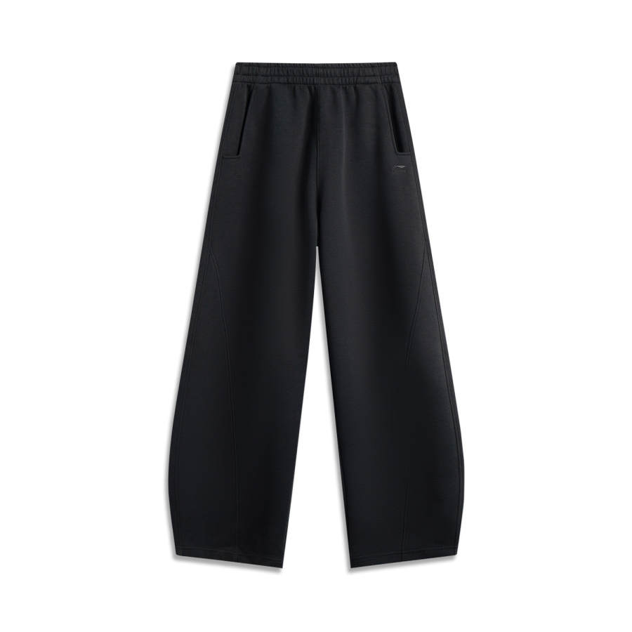 Li-Ning Li Ning Rijin Doujin Collection CNY Fleece Lined Thermal Straight Fit Knitted Sweatpants Women's Black