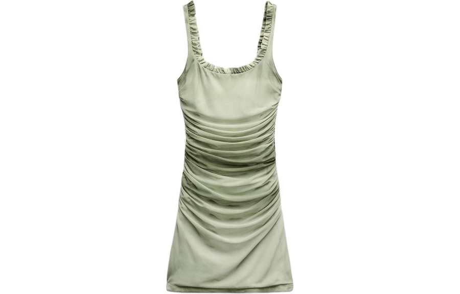 ZARA Sleeveless Dress Women's Gray White