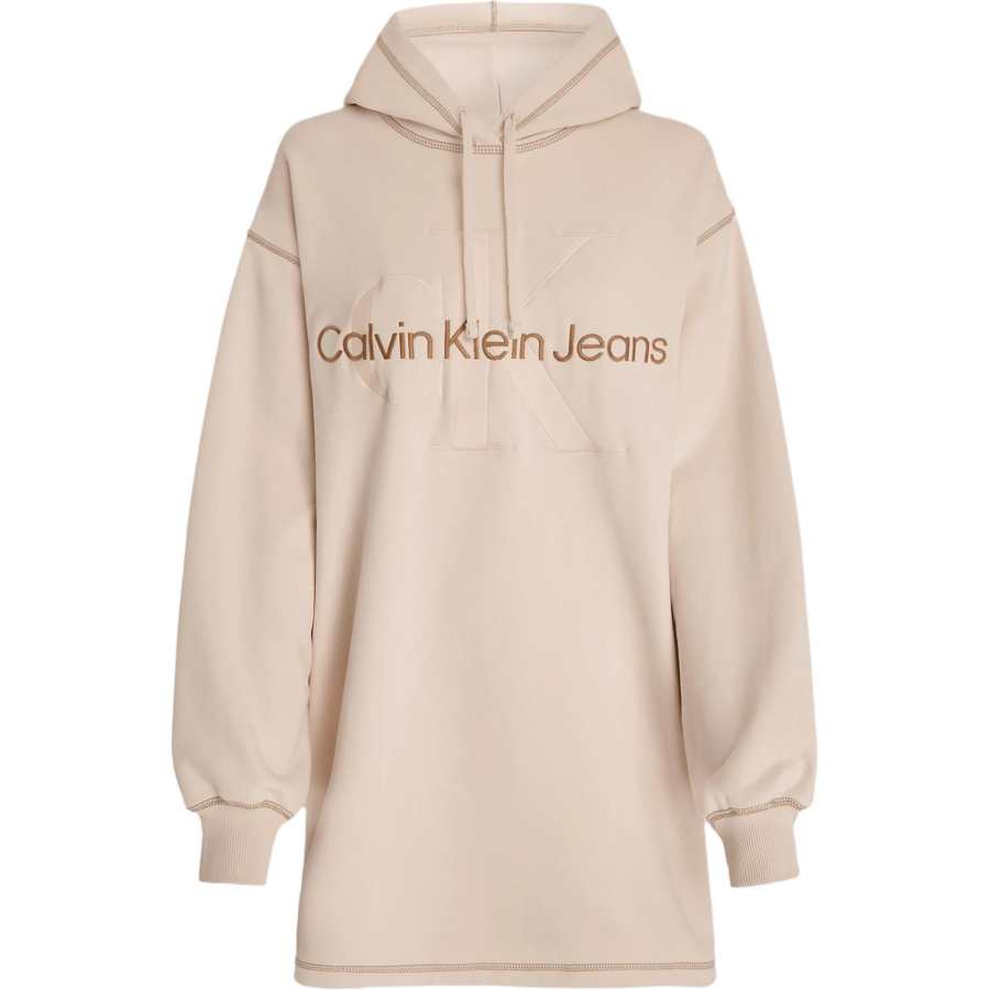 CALVIN KLEIN Long Sleeved Dress Europe Version Women's Ivory