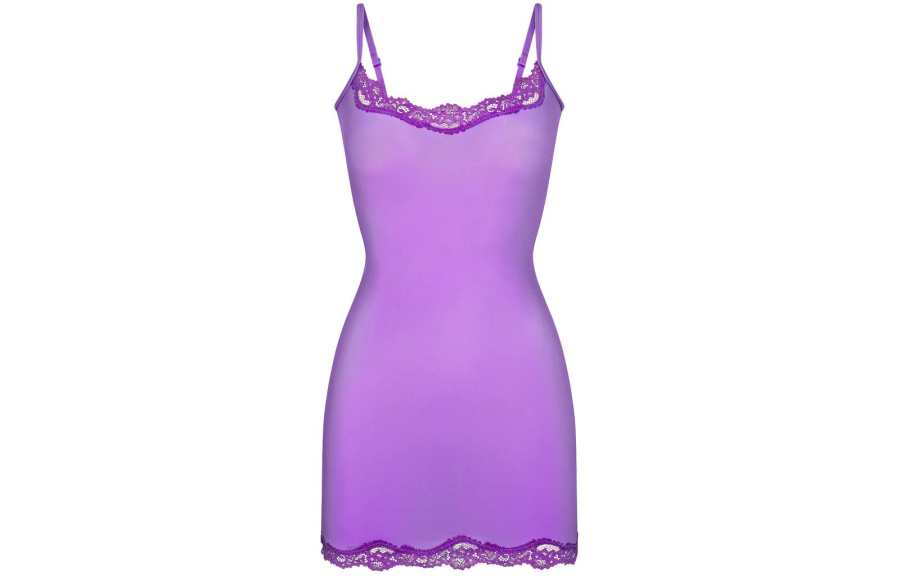Skims FITS EVERYBODY LACE SLIP DRESS Slip Dress Women's ULTRA VIOLET TONAL/Ultraviolet Color