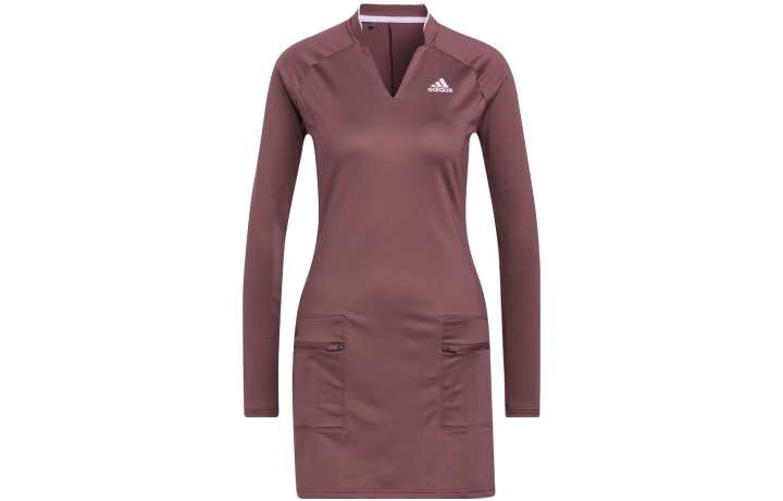 Adidas Adidas Long Sleeved Dresses Women's Red V Neck Moderate Short