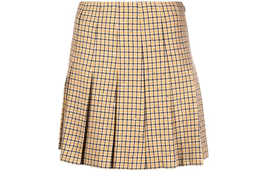 Alessandra Rich pleated houndstooth mini skirt