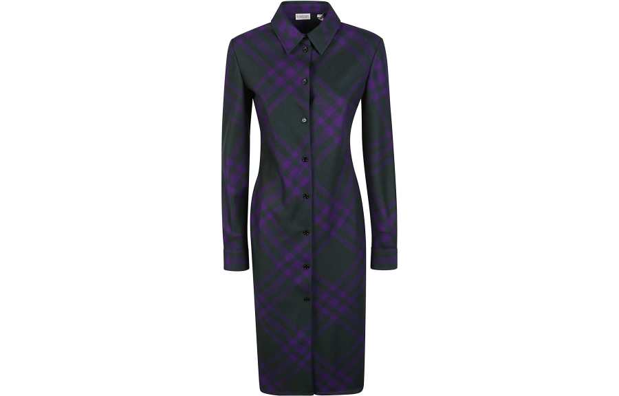 Burberry Long Sleeved Checked Shirt Dress
