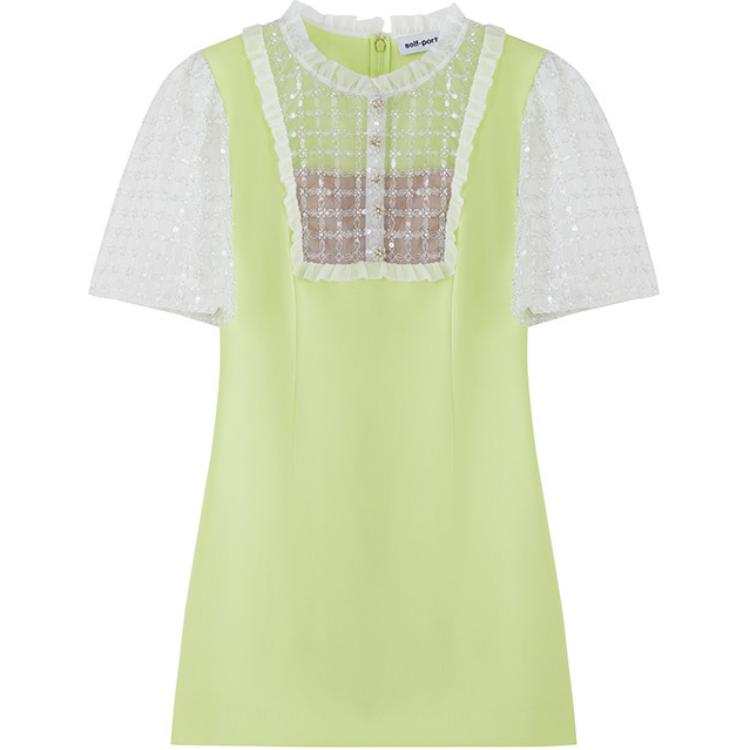 Self-portrait Self portrait Short Sleeved Dress Women's Fruit Green