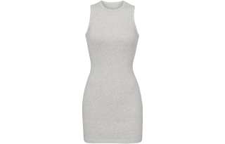 Skims Sleeveless Dresses Women's Light Heather Gray/Light Heather Grey Crew Neck Moderate Mid Length