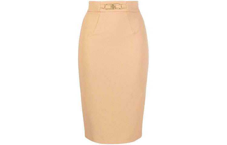 Elisabetta Franchi FW21 Casual Long Skirt Women's Light Brown