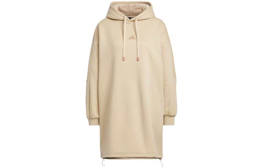 Adidas Adidas Long Sleeved Dresses Women's Beige Hooded Moderate Short