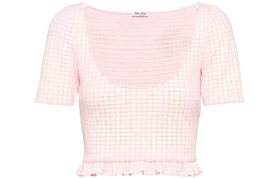 MIU MIU SS22 Crop Top Women's Pink
