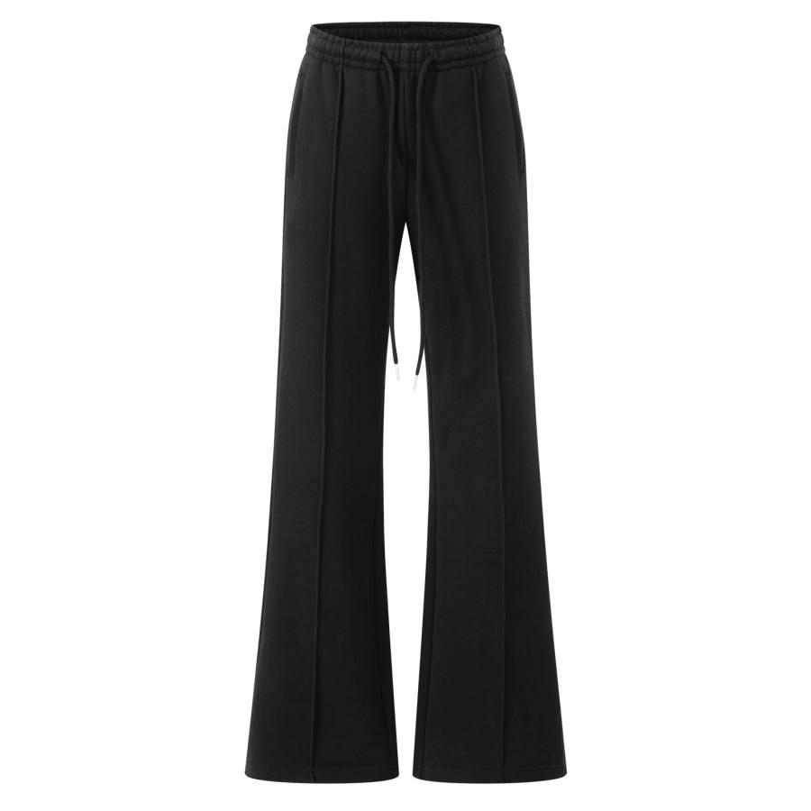CLIMAX VISION CLIMAX VISION Solid Color Center Line Seamed Drawstring Thickened And Fleece Lined Thermal Versatile Casual Bootcut