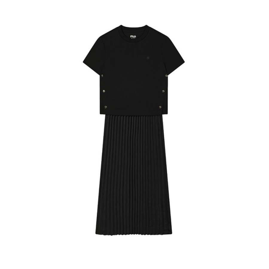 FILA MILANO Short Sleeved Dress Women's Jet Black