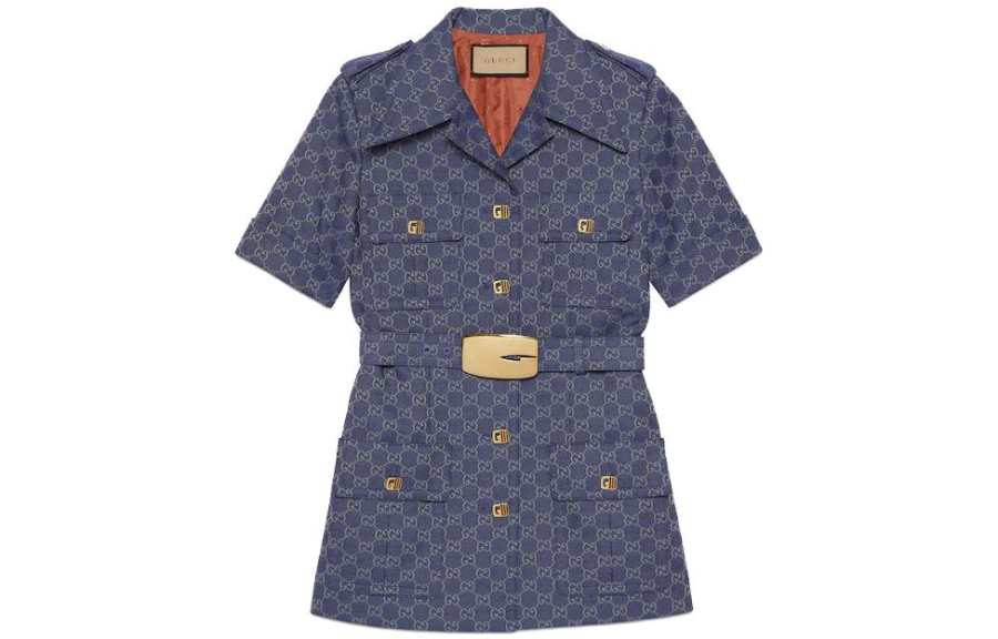GUCCI Gg Belted Waist Dress