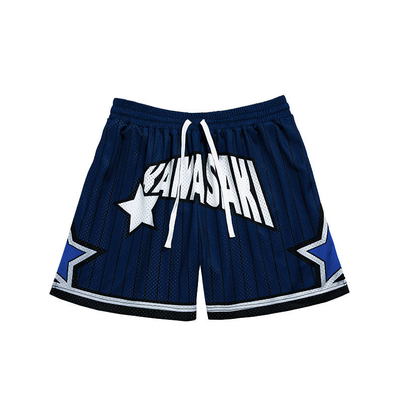 Kawasaki Basketball Shorts Unisex Refreshing White Blue