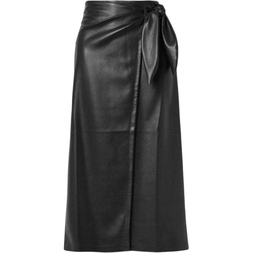 NANUSHKA Leather Long Skirt Women's Black