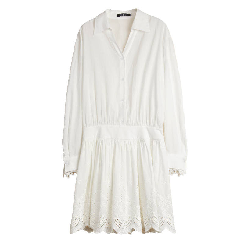 ELLE Long Sleeved Dress Women's White