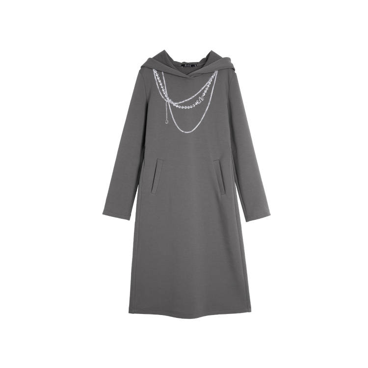 ELLE Long Sleeved Dress Women's Dark Gray