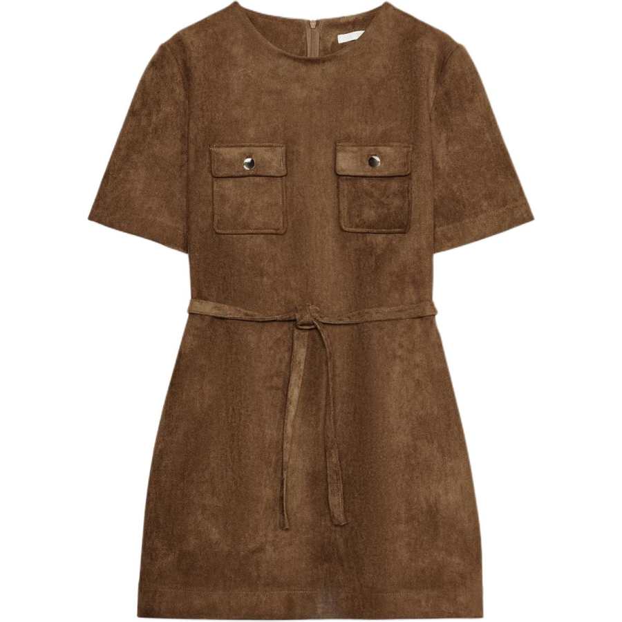 ZARA Short Sleeved Dress Women's Tobacco Brown