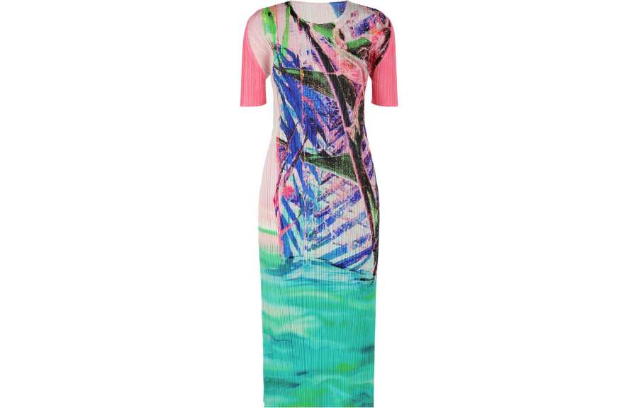 ISSEY MIYAKE Short Sleeved Dress Women's Multicolor