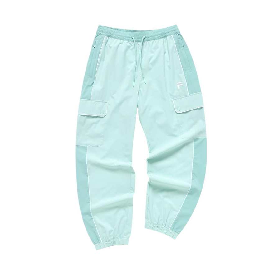 FILA FUSION Knitted Sweatpants Women's Cream Gray Green