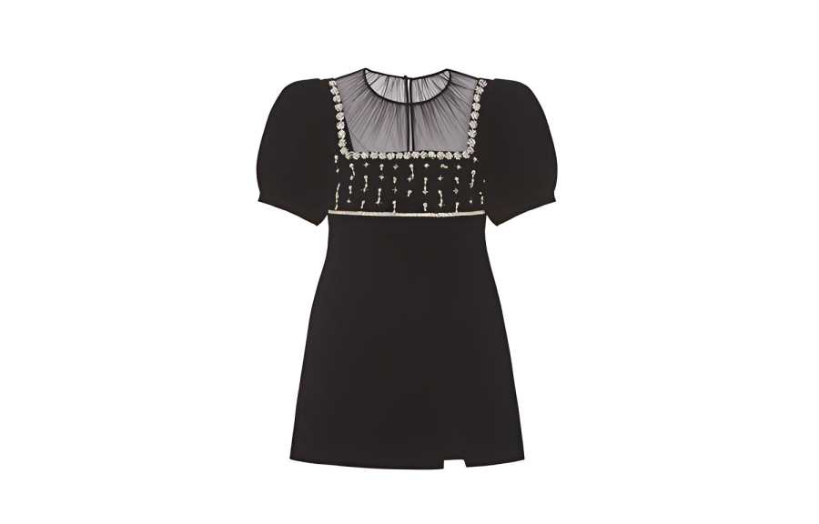 Self-portrait Self portrait Short Sleeved Dress Women's Black