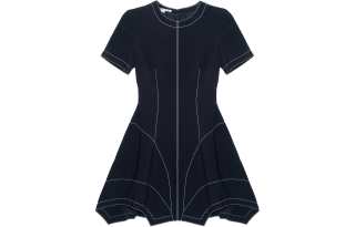 Stella McCartney FW23 Short Sleeved Dress Women's Marine Blue