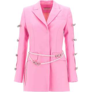 MACH & MACH Bow-embellished Wool Mini Dress