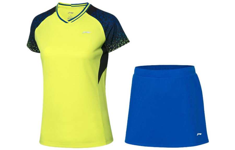 Li-Ning Li Ning Badminton Collection Skirt Set Women's Neon Green/Blue