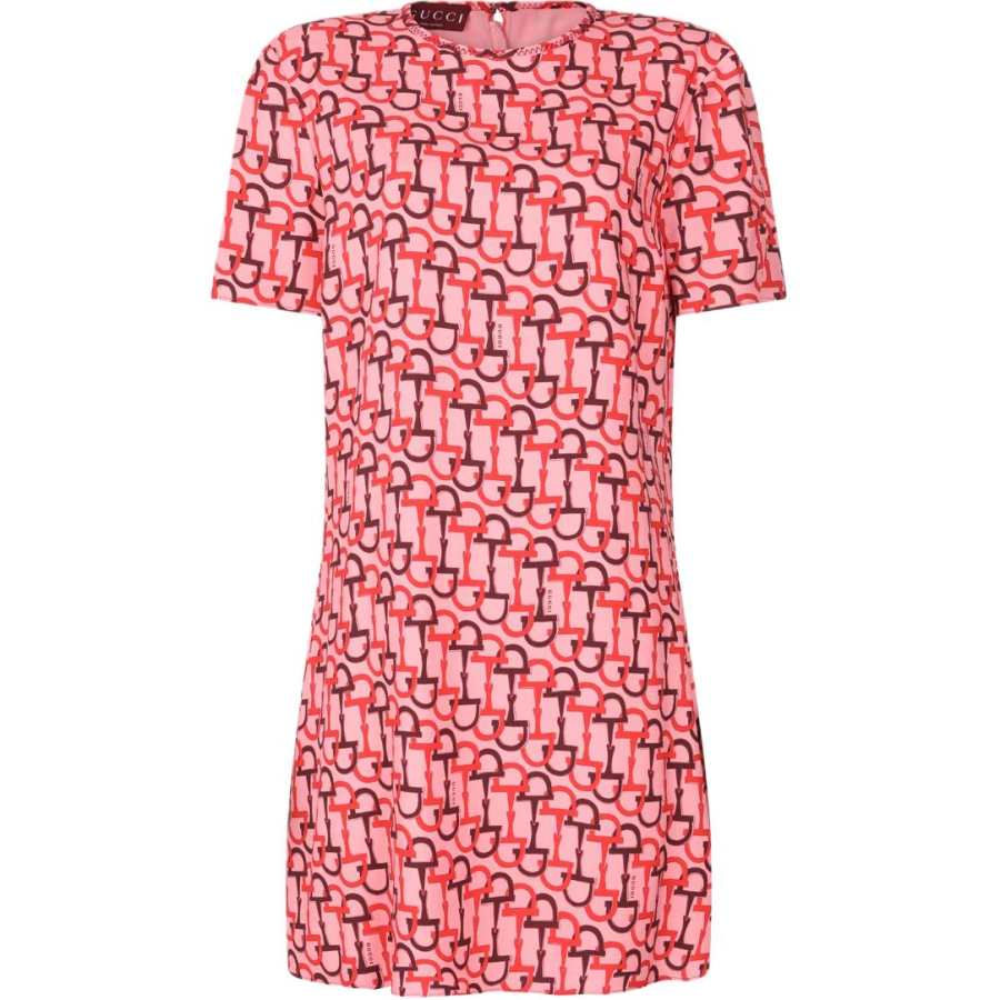 GUCCI Horsebit Print Short Sleeve Dress