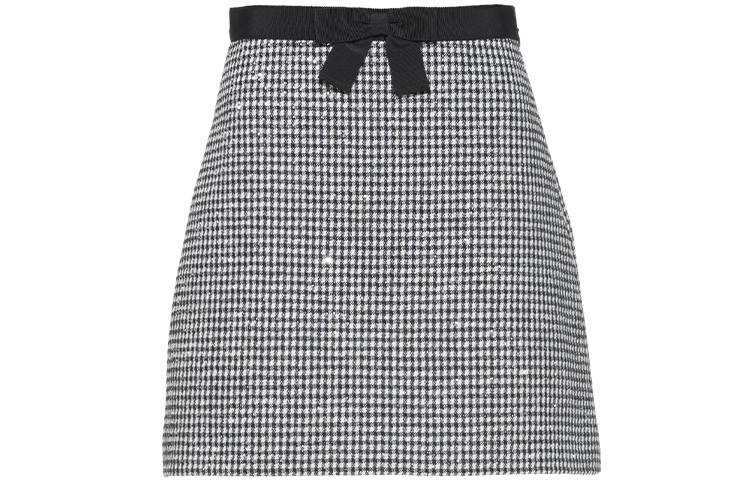 MIU MIU Casual Short Skirts Women's Black Moderate Short A Line Skirt