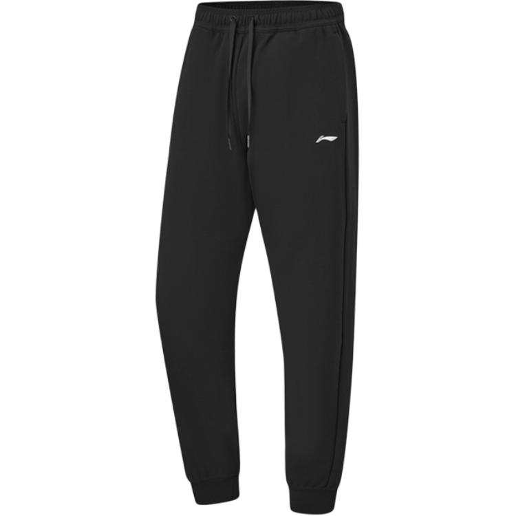 Li-Ning Li Ning Fitness Series Comfortable Thermal Fleece Lined Loose Fit Elastic Cuff Knitted Sweatpants Women's Black
