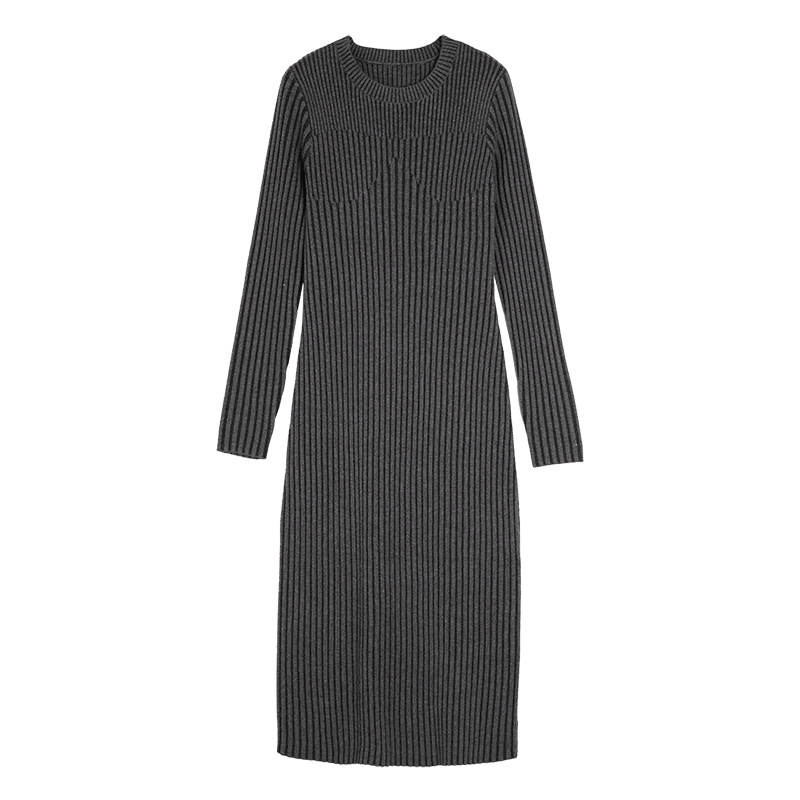 ELLE Long Sleeved Dress Women's Dark Gray
