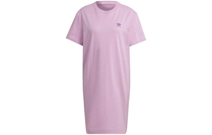 Adidas Adidas Short Sleeved Dresses Women's Purple Crew Neck Moderate Short