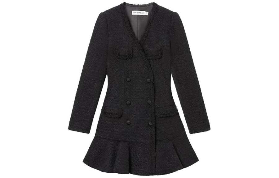Self-portrait Self portrait Long Sleeved Dress Women's Classic Black