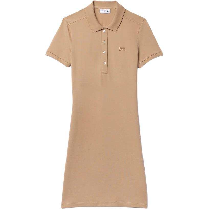 LACOSTE Short Sleeved Dress Women's Beige