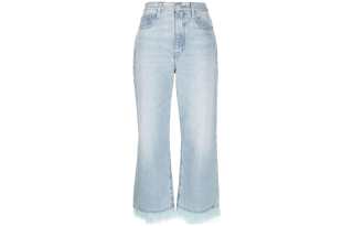 FRAME Le Dancing Jane Feather-trim Cropped Jeans