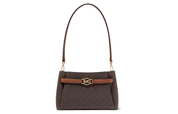 MICHAEL KORS Artificial Leather Shoulder Bag Regular Women's Dark Brown & Acorn Brown