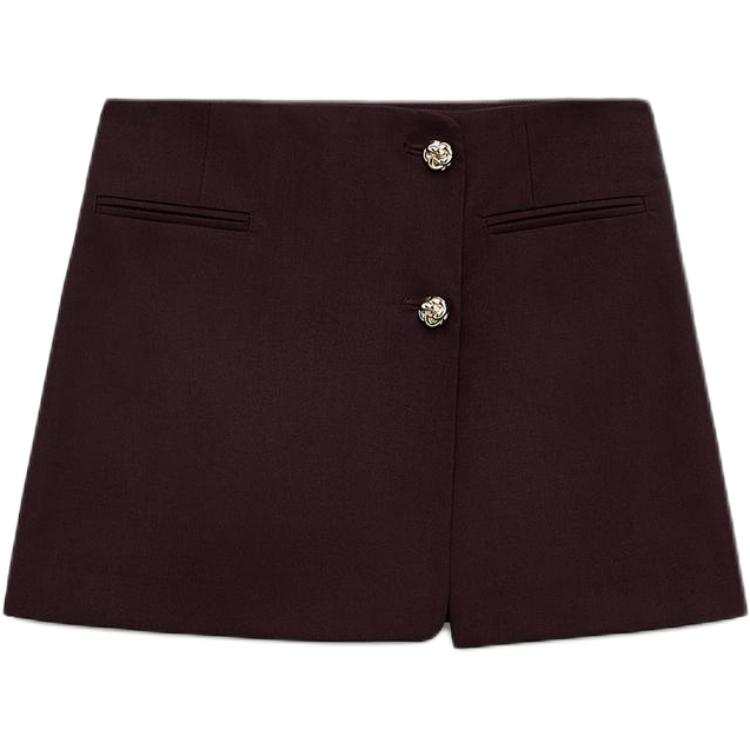 ZARA Casual Shorts Women's Burgundy