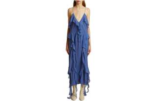 Khaite The Pim ruffle-trim silk midi dress