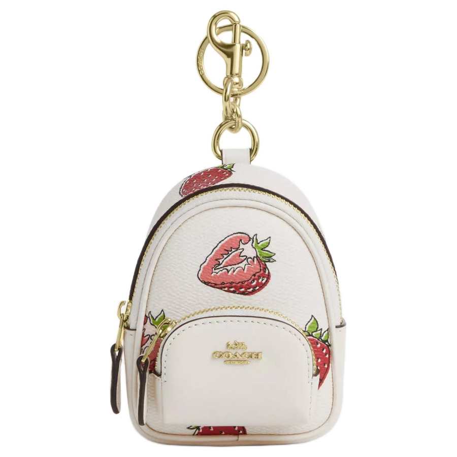 COACH COACH Coated Canvas With Leather Bag Accessory Mini Women's White