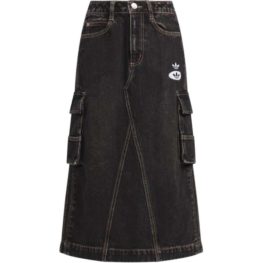 Adidas Originals Denim Long Skirt Women's Black