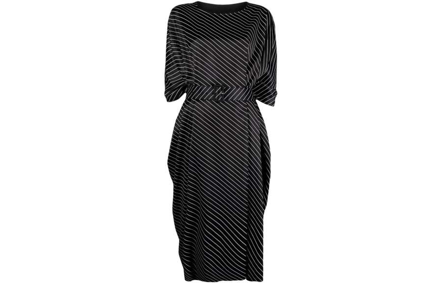 MM6 Maison Margiela Striped Belted Midi Dress